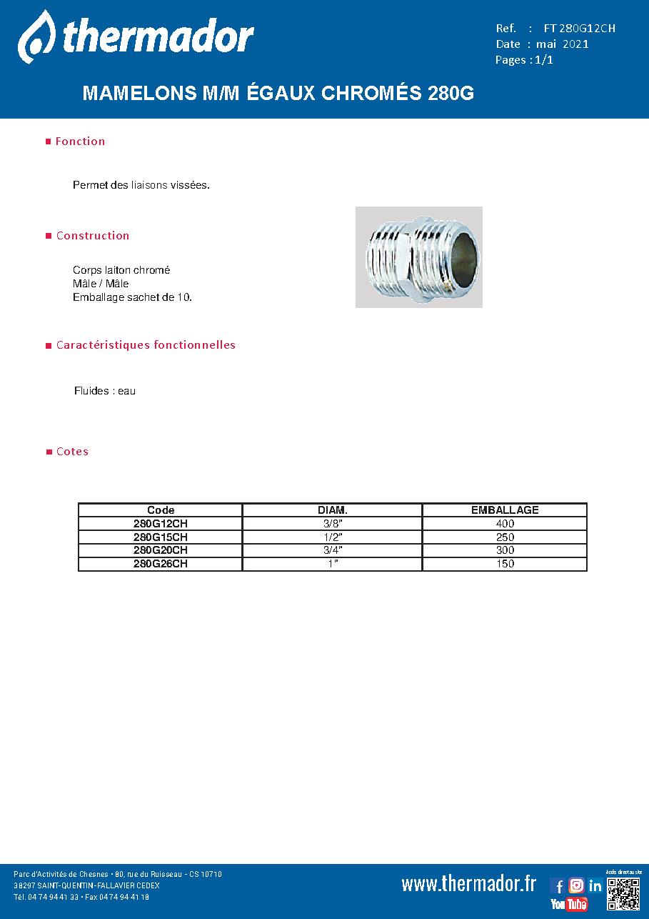 Fiche technique fournisseur
