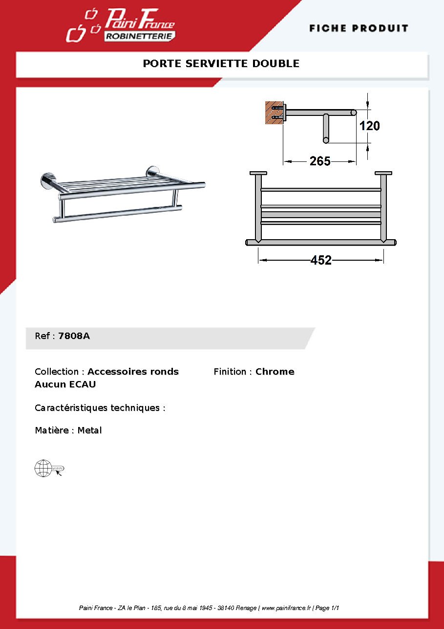 Fiche technique fournisseur