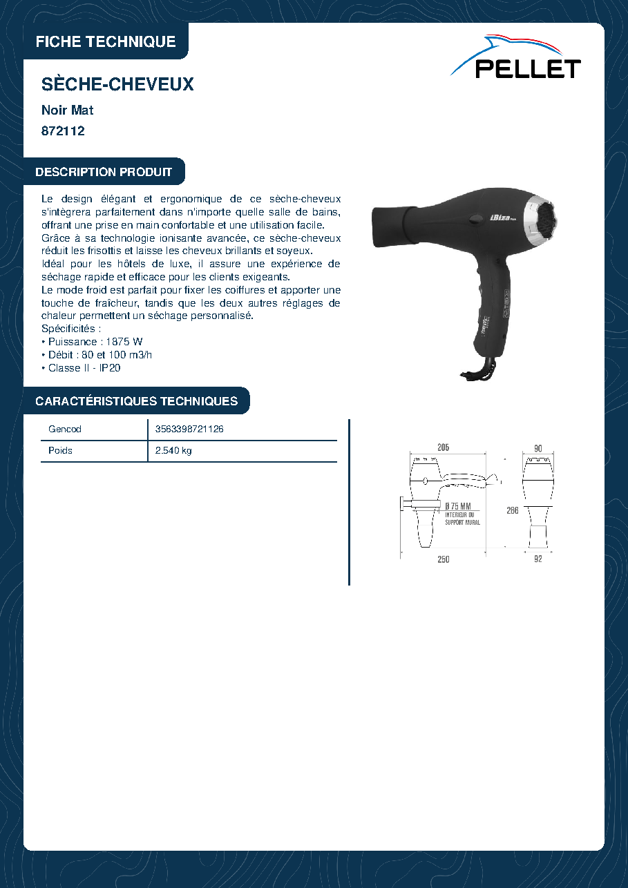 Fiche technique fournisseur