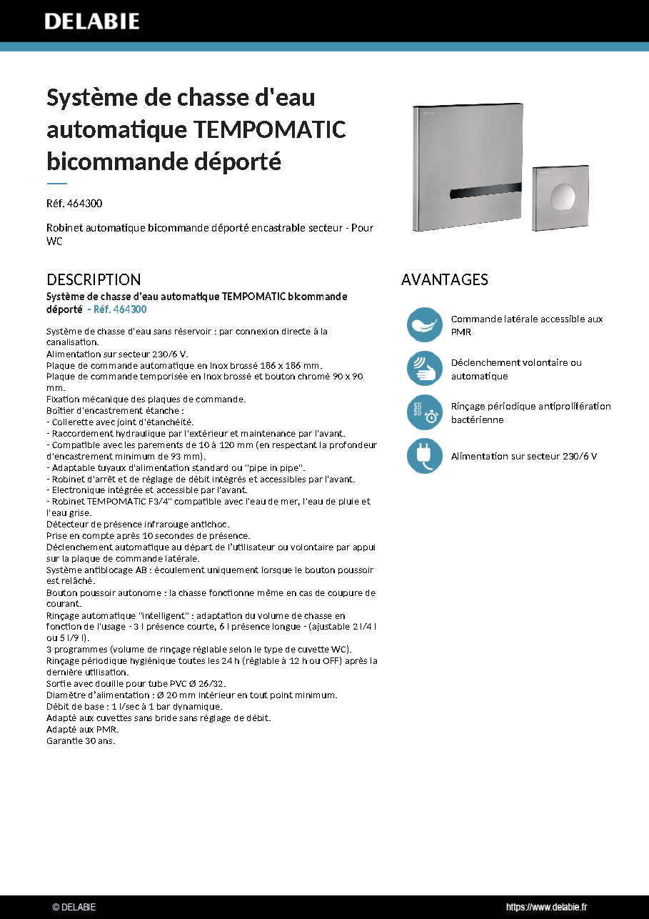Fiche technique fournisseur