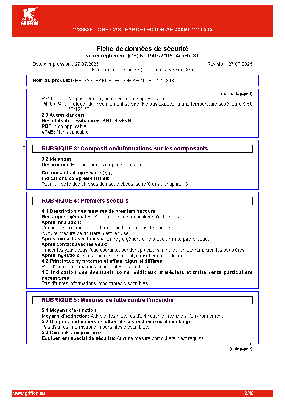 Fiche technique fournisseur