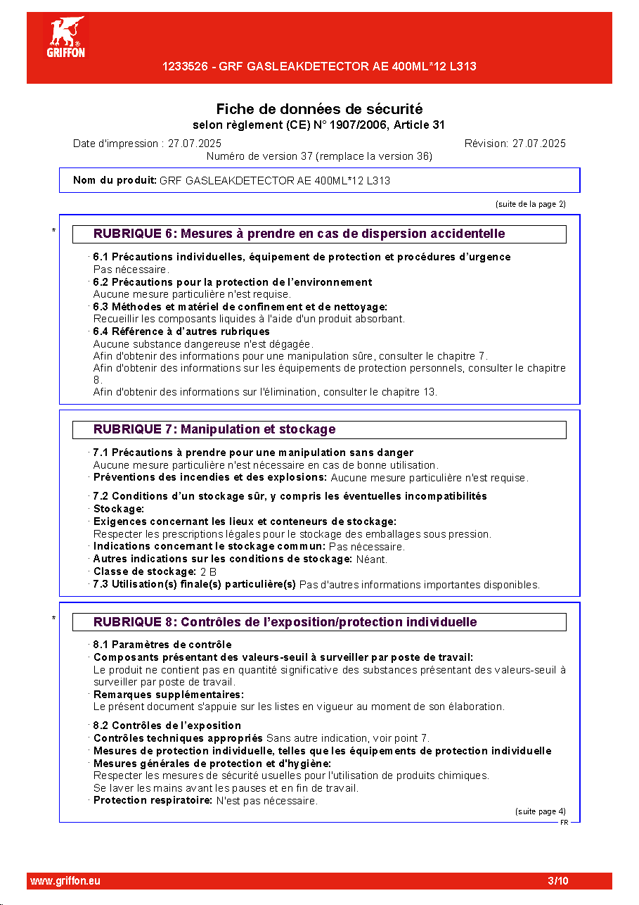 Fiche technique fournisseur