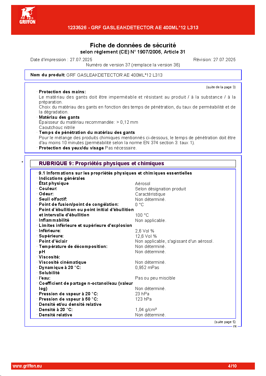 Fiche technique fournisseur