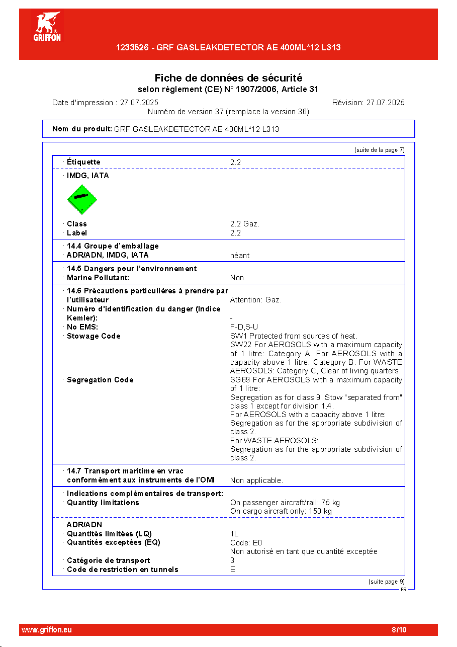 Fiche technique fournisseur