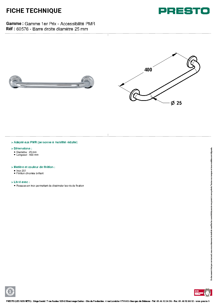 Fiche technique fournisseur