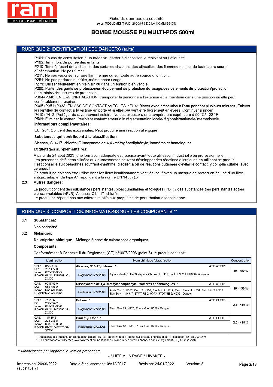 Fiche technique fournisseur