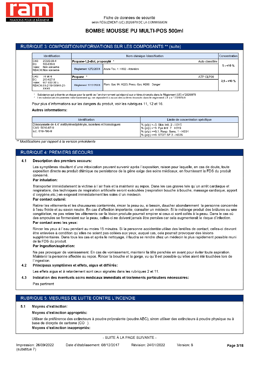 Fiche technique fournisseur