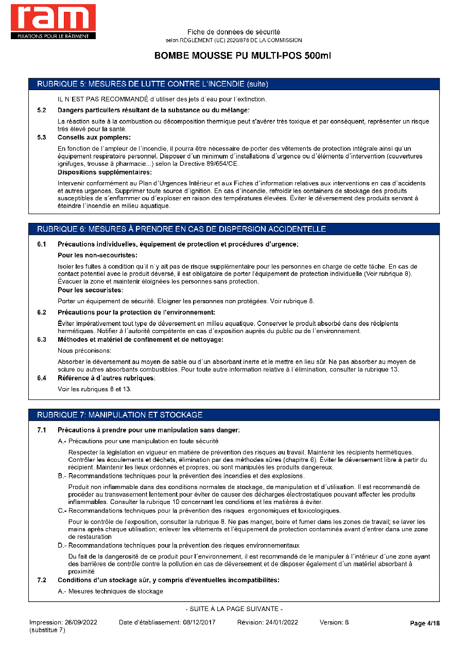 Fiche technique fournisseur