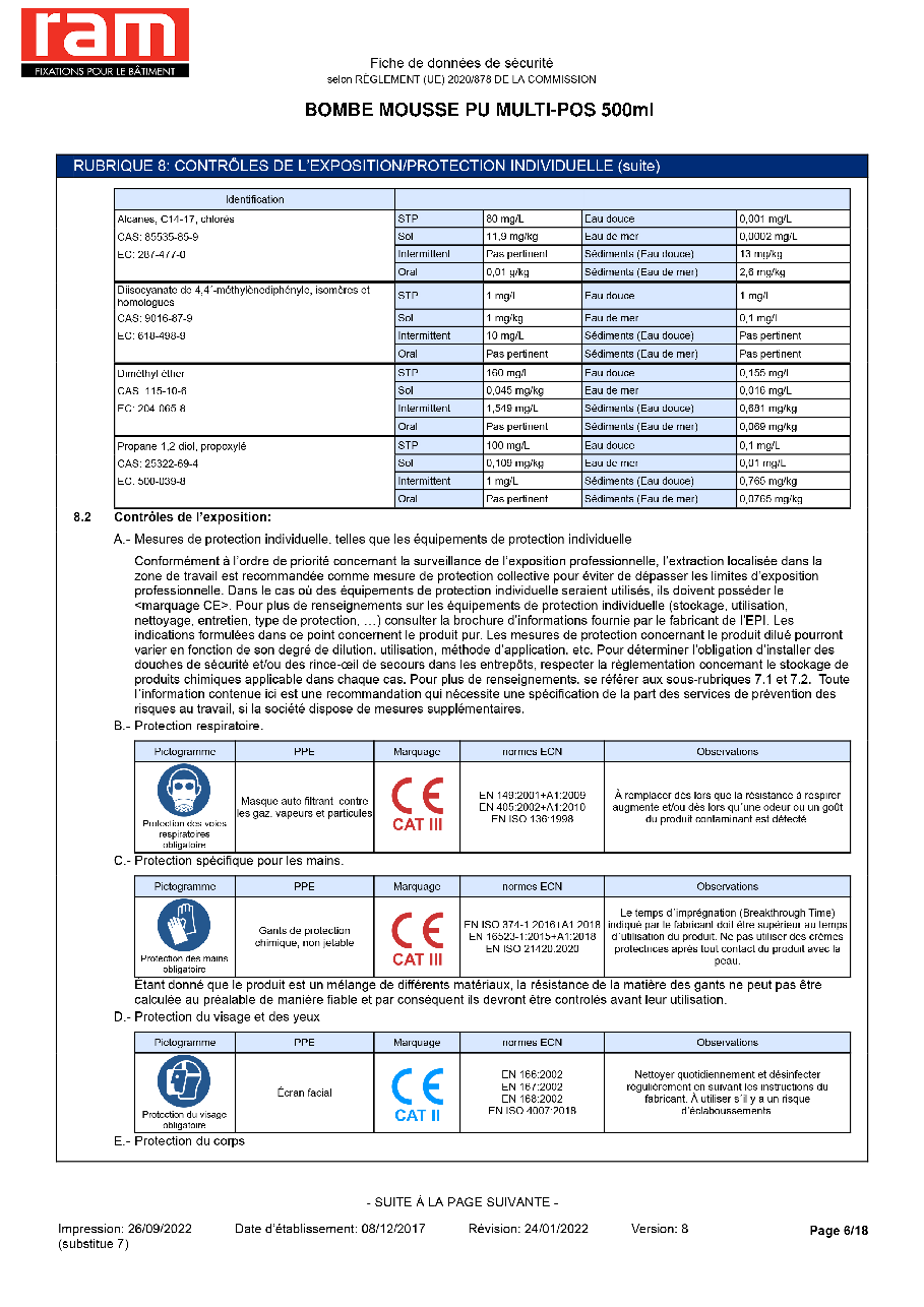 Fiche technique fournisseur