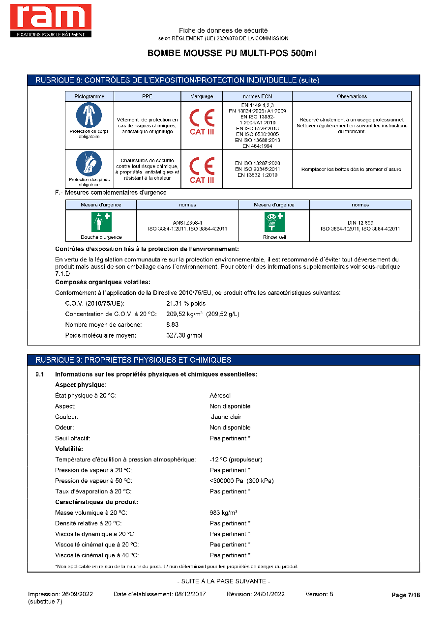 Fiche technique fournisseur