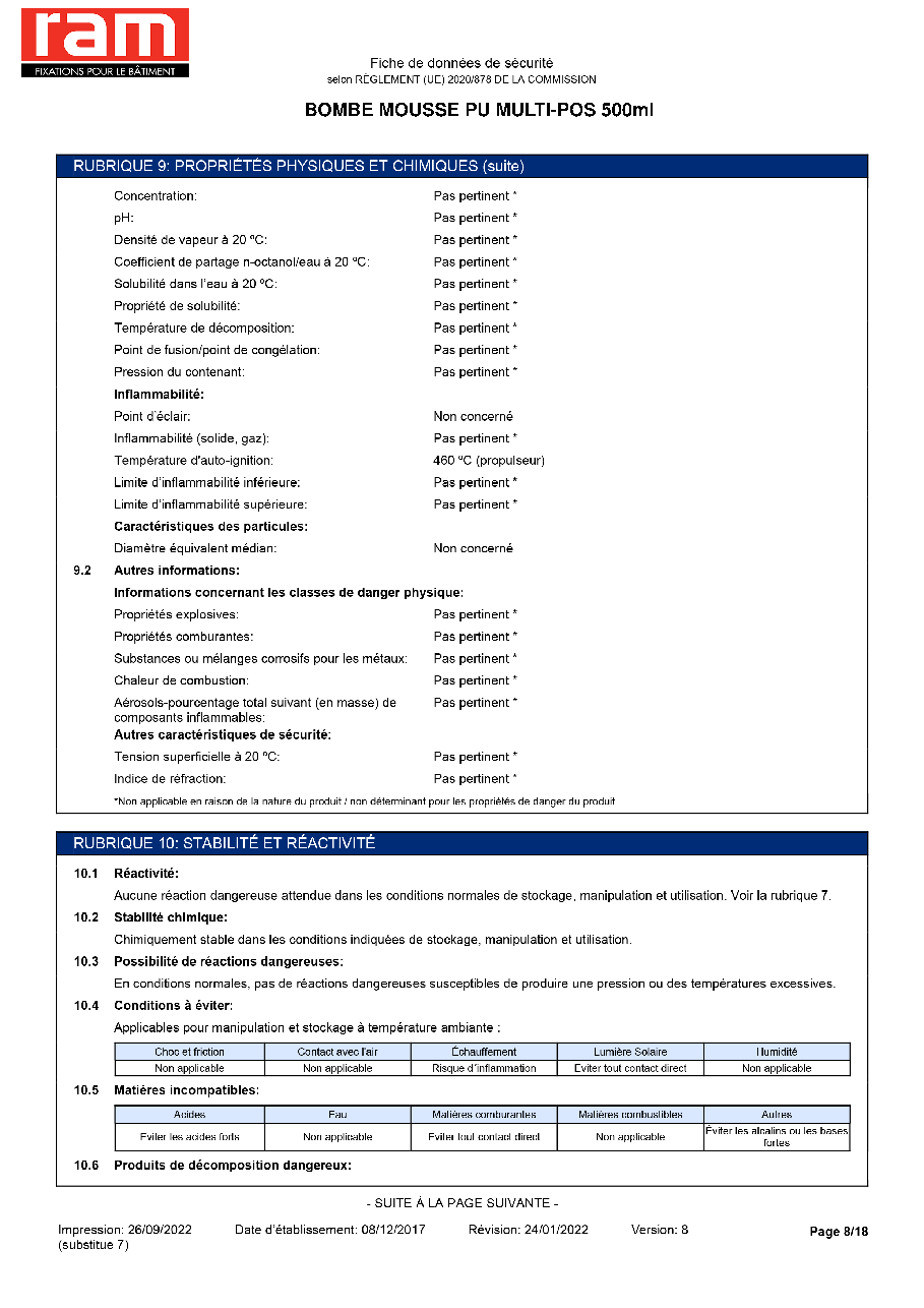 Fiche technique fournisseur