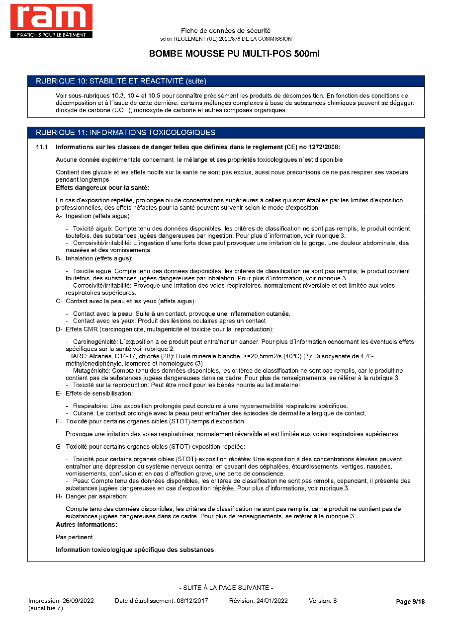 Fiche technique fournisseur