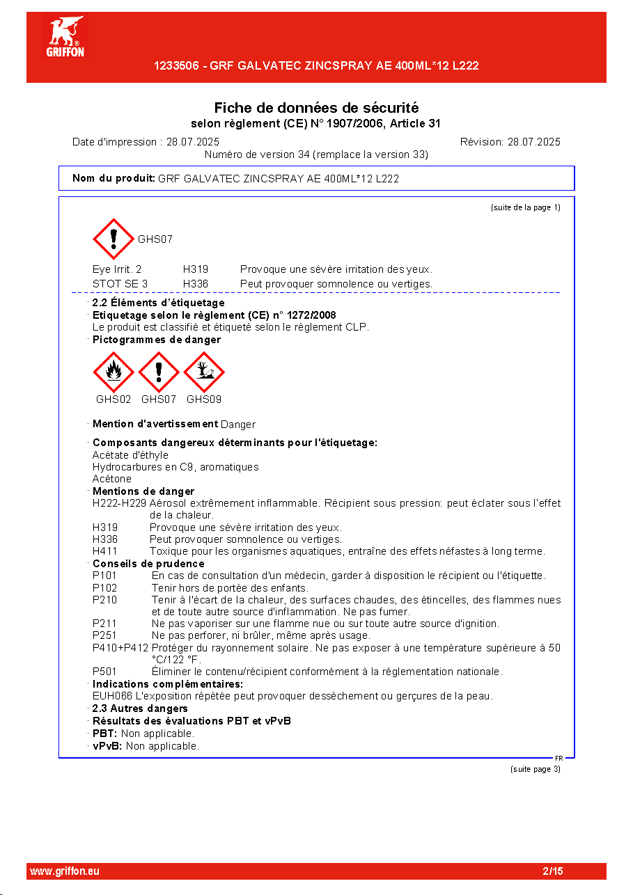 Fiche technique fournisseur