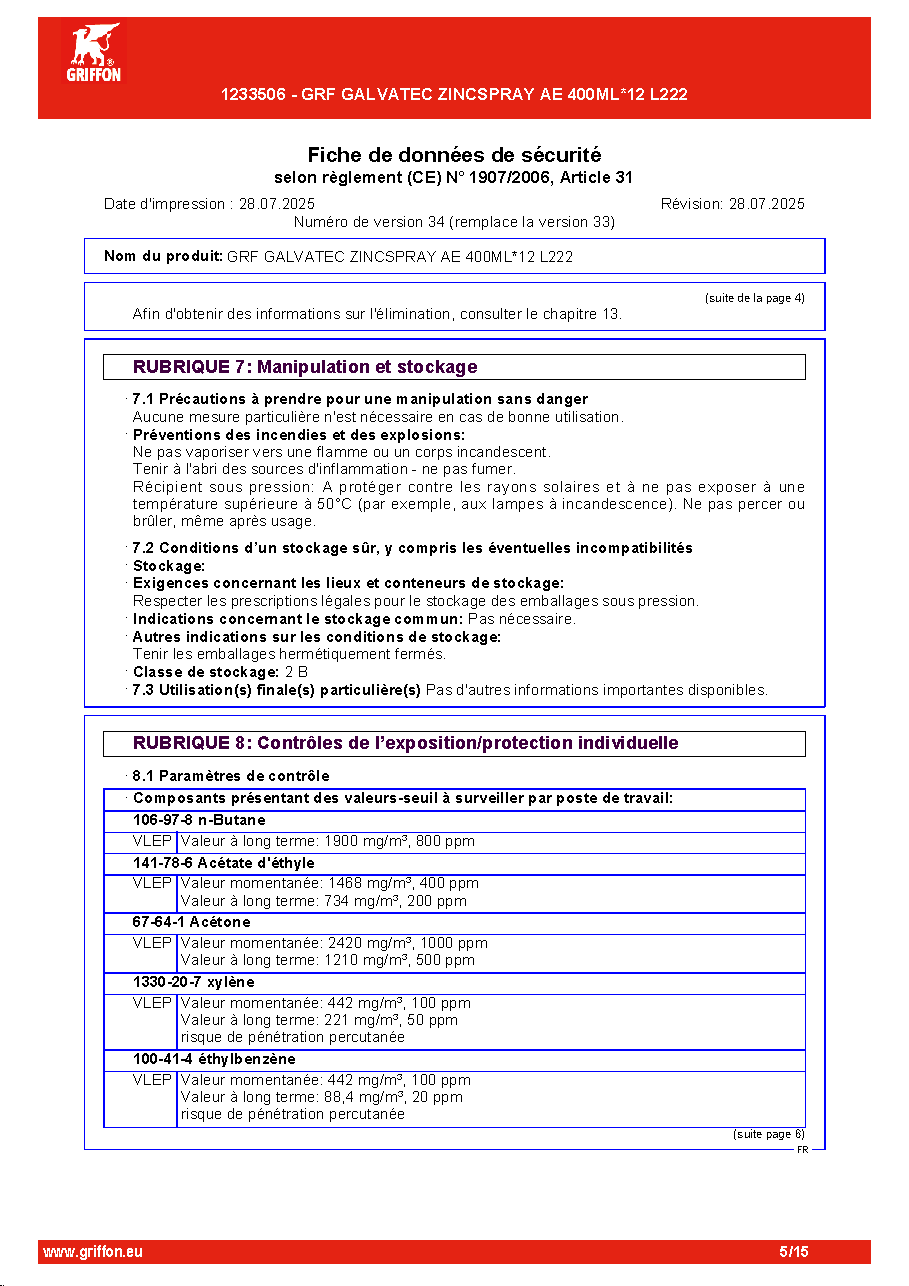 Fiche technique fournisseur