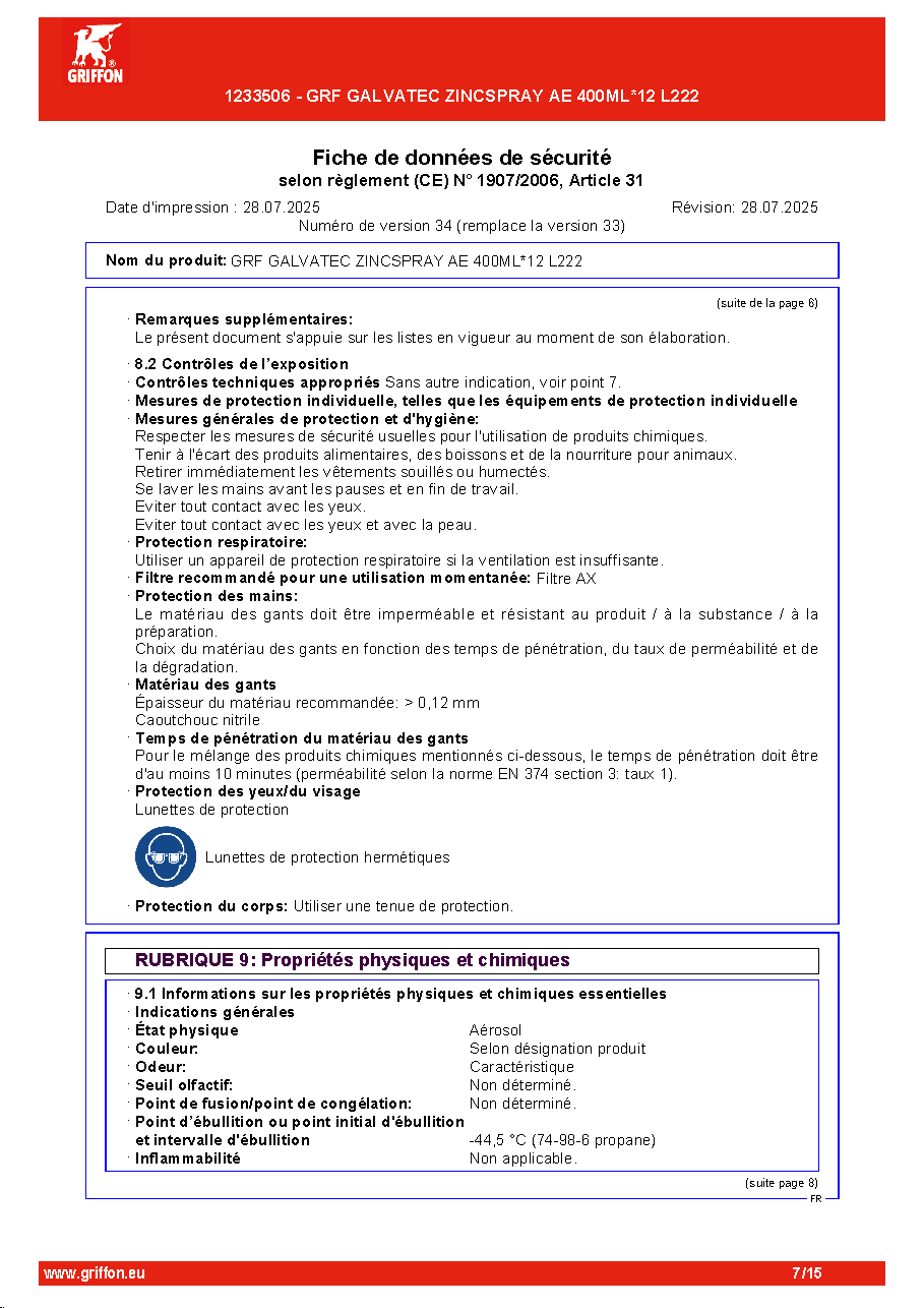 Fiche technique fournisseur