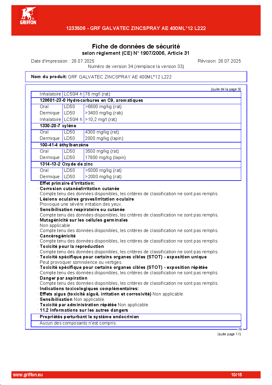 Fiche technique fournisseur