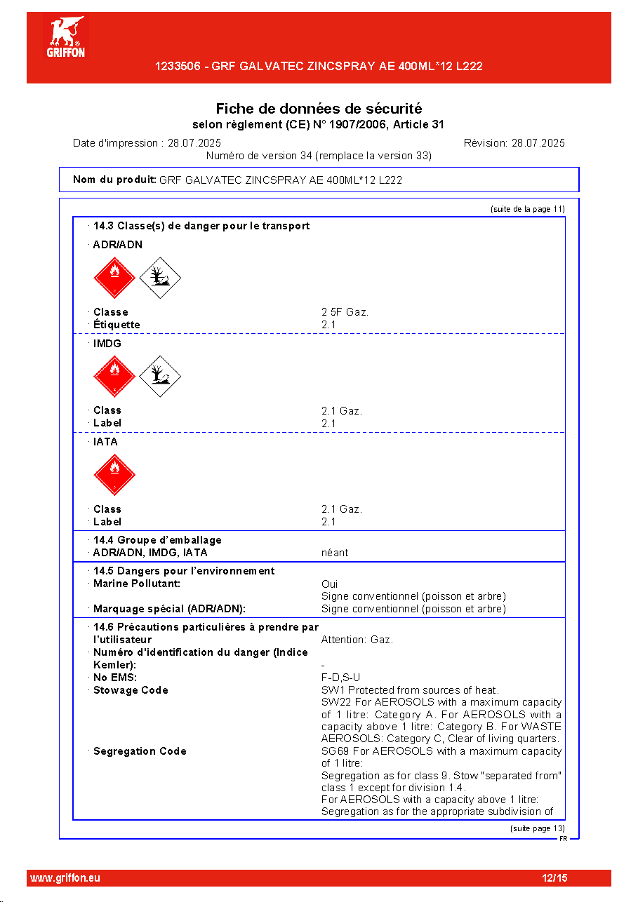Fiche technique fournisseur