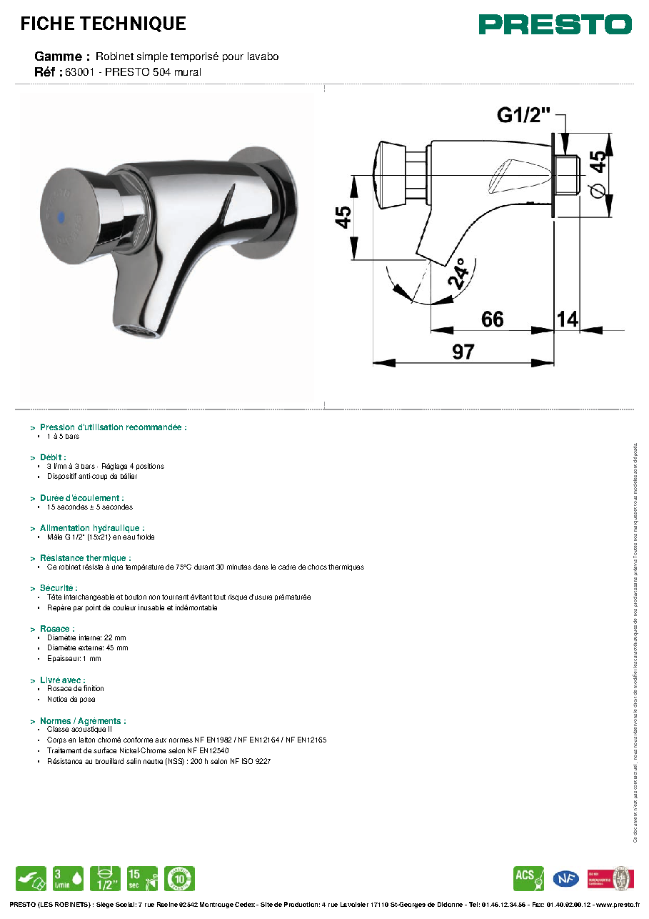 Fiche technique fournisseur