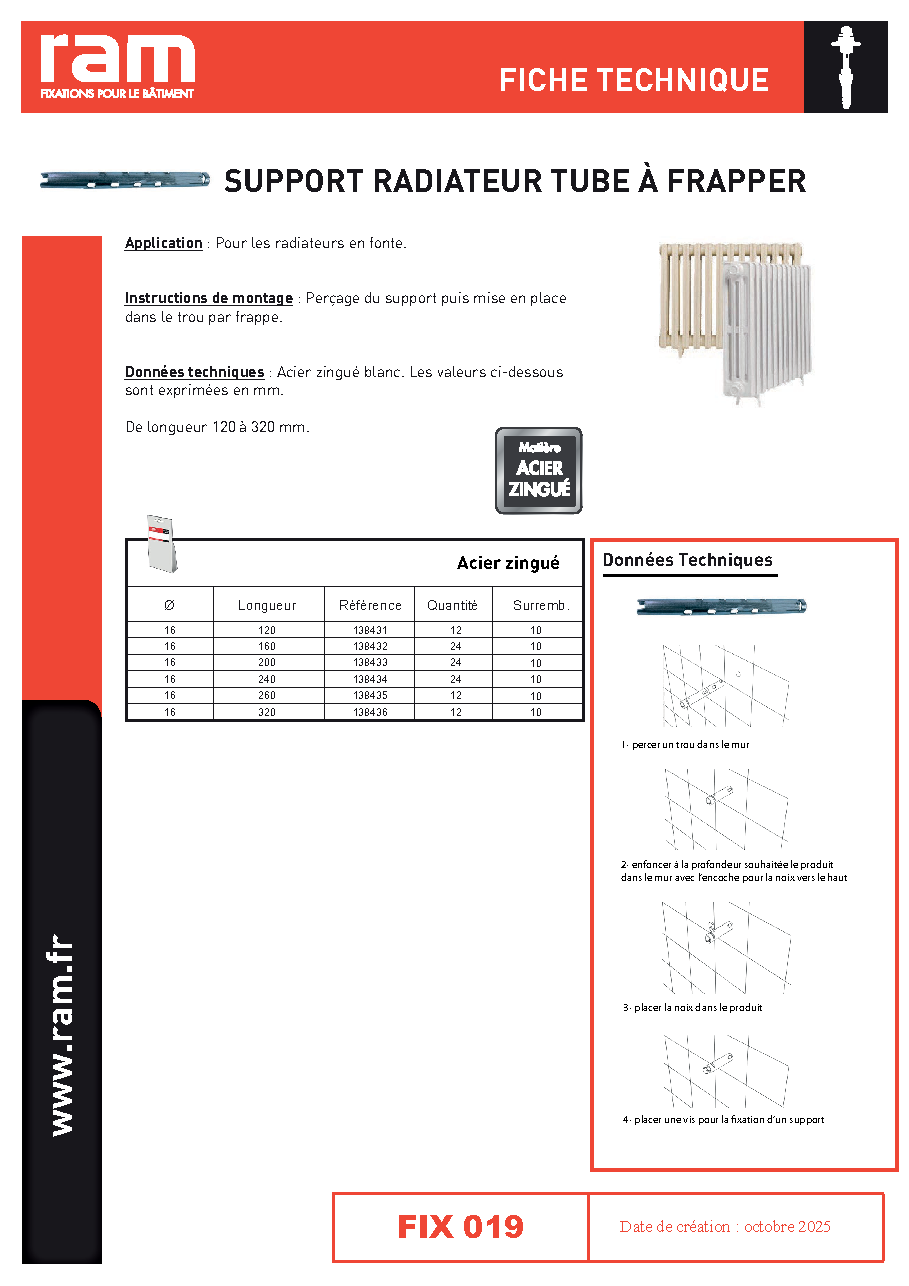Fiche technique fournisseur