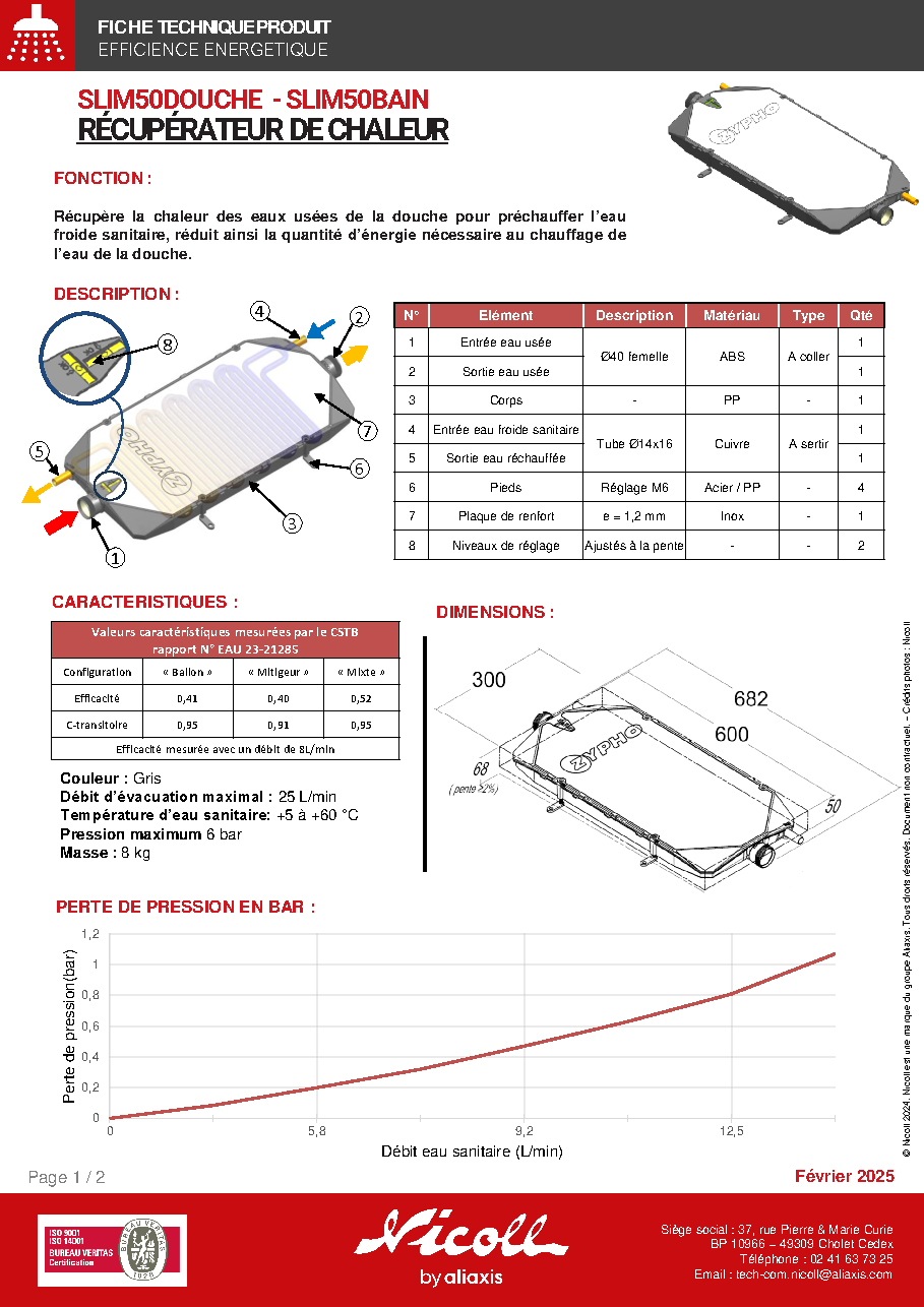Fiche technique fournisseur
