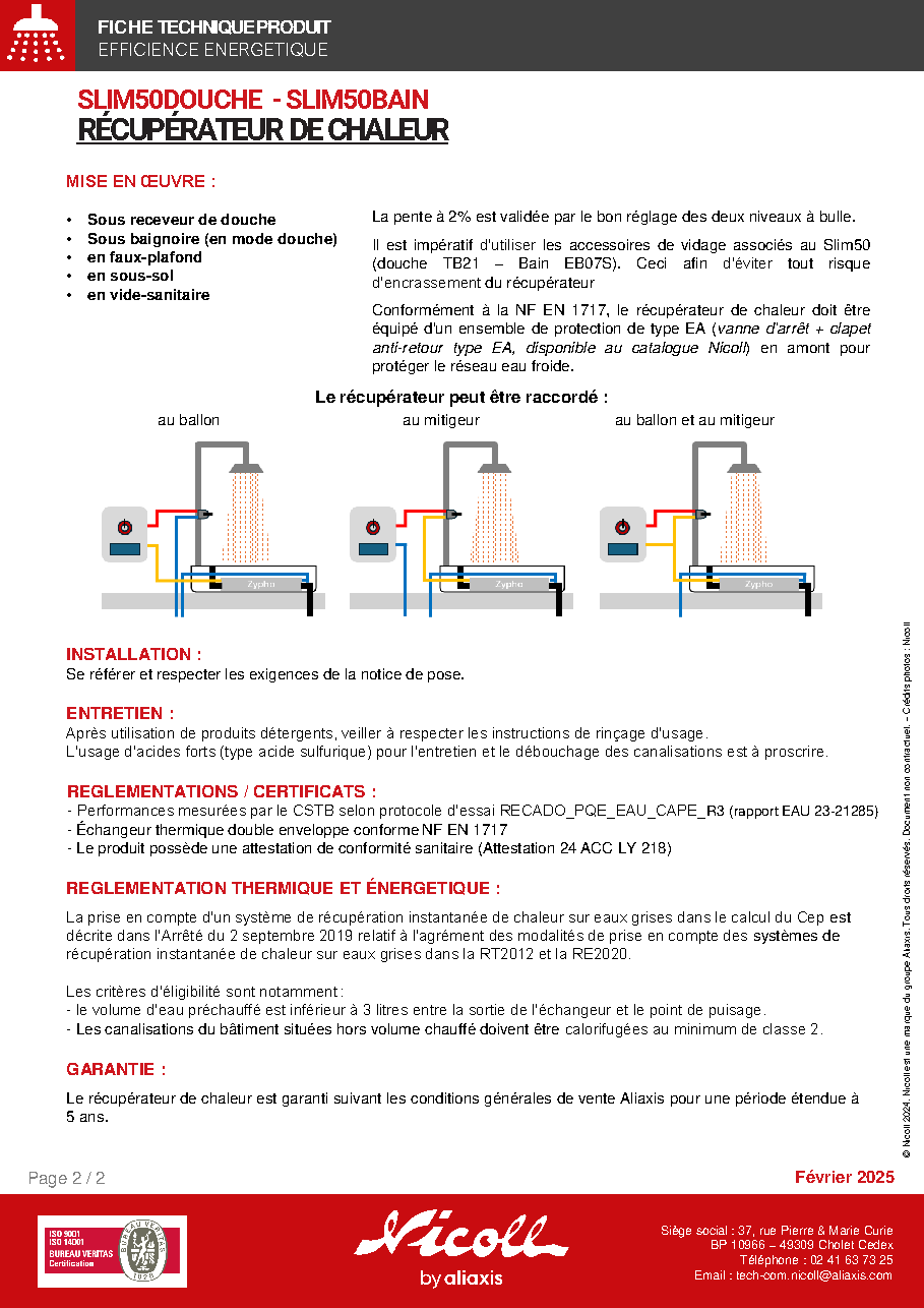 Fiche technique fournisseur