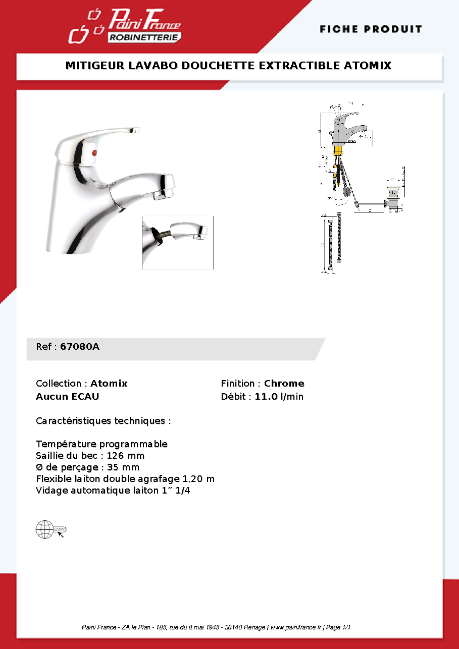 Fiche technique fournisseur