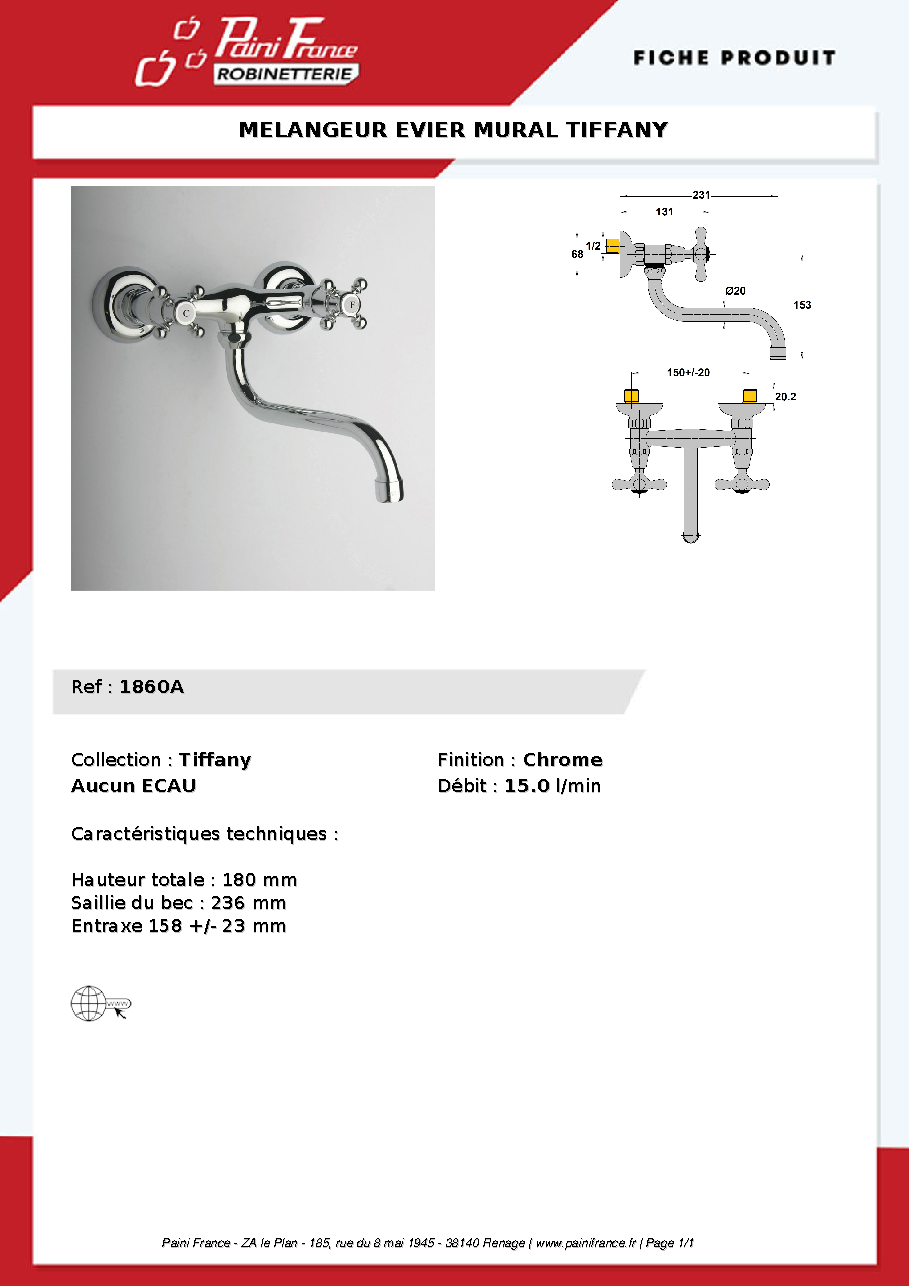 Fiche technique fournisseur