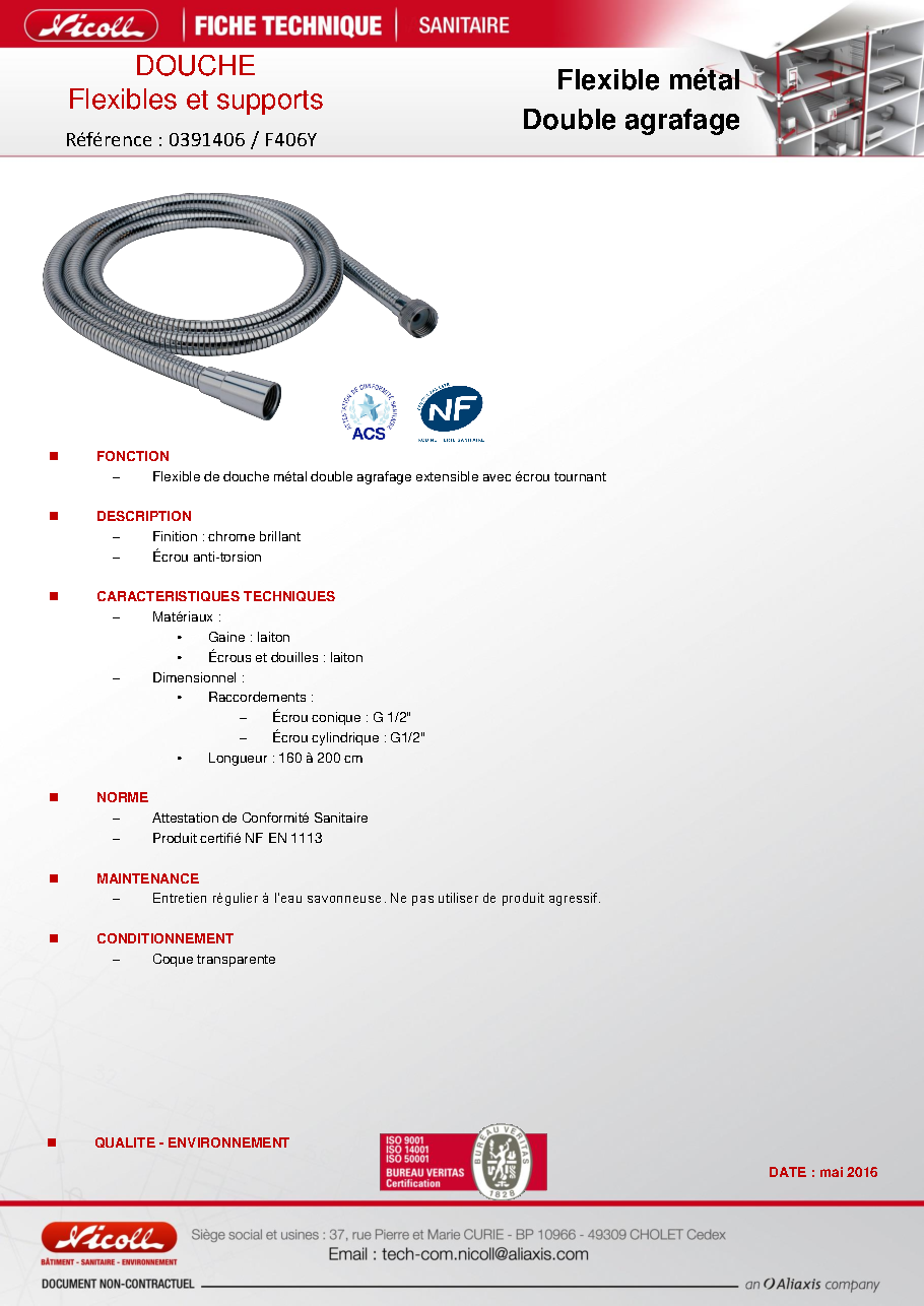 Fiche technique fournisseur