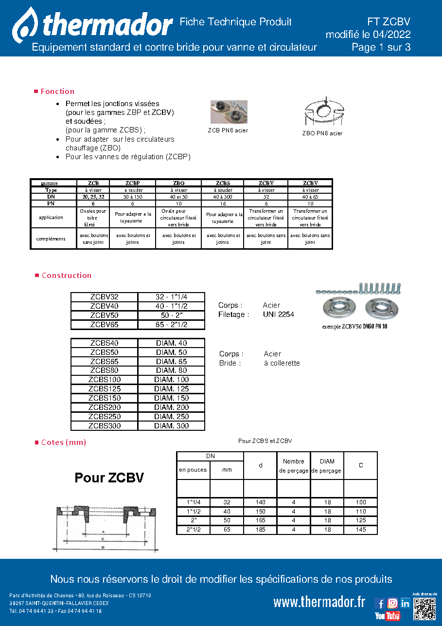 Fiche technique fournisseur