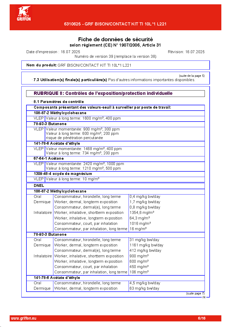 Fiche technique fournisseur