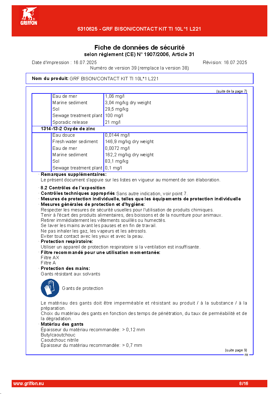 Fiche technique fournisseur