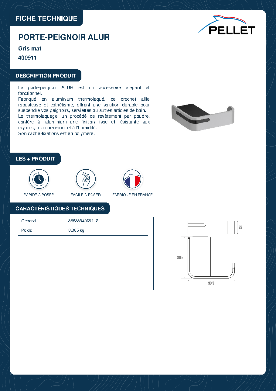 Fiche technique fournisseur
