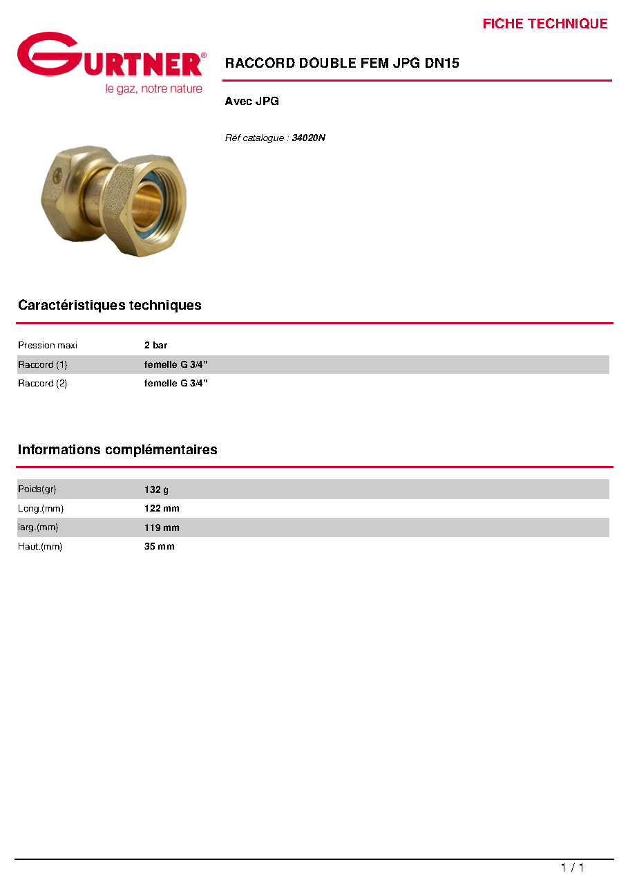 Fiche technique fournisseur