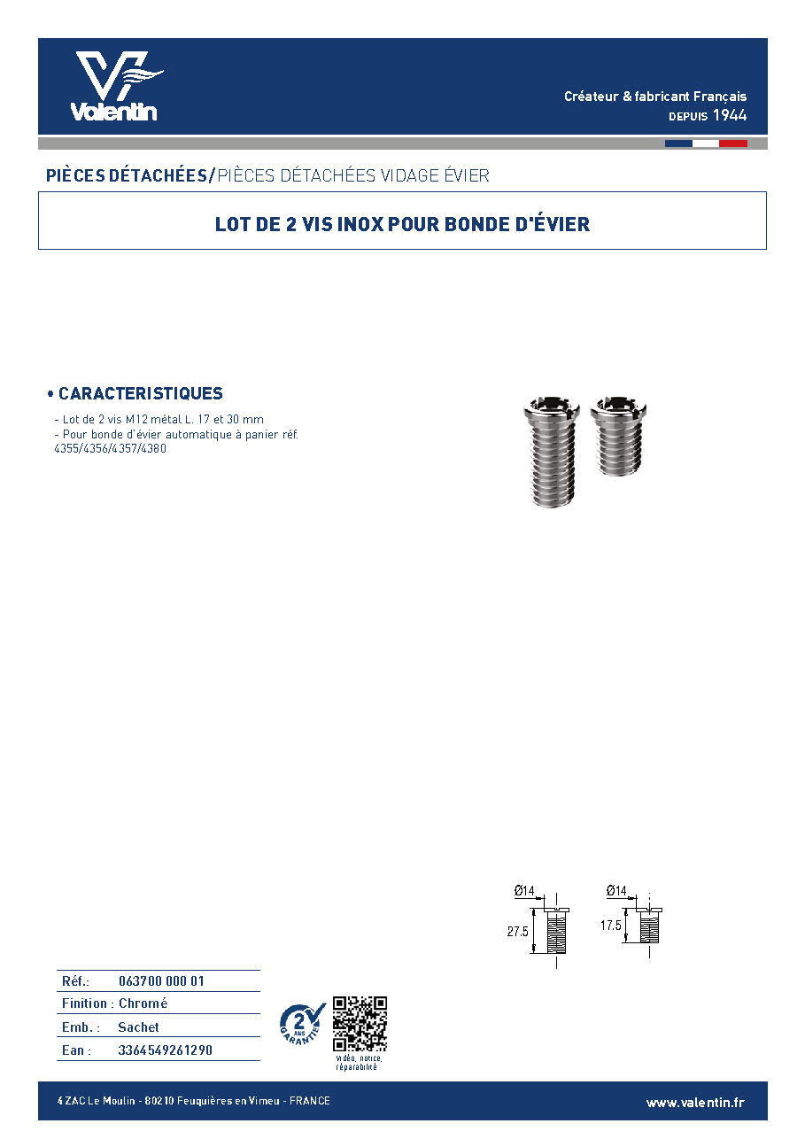 Fiche technique fournisseur