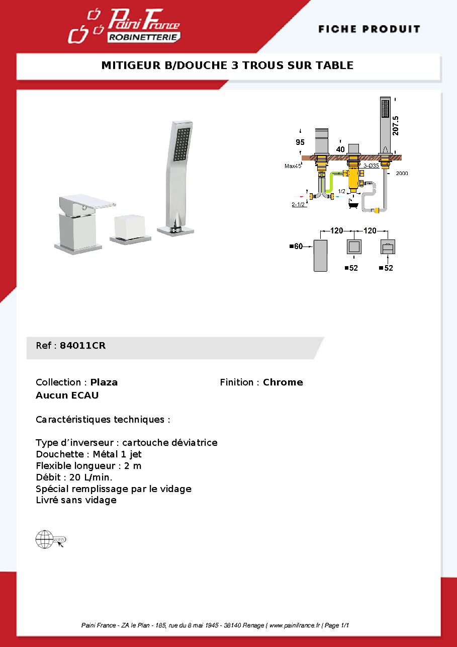Fiche technique fournisseur