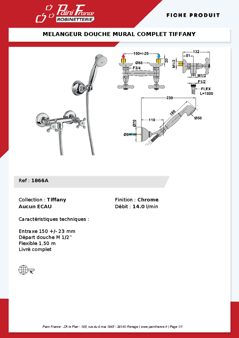 Fiche technique fournisseur