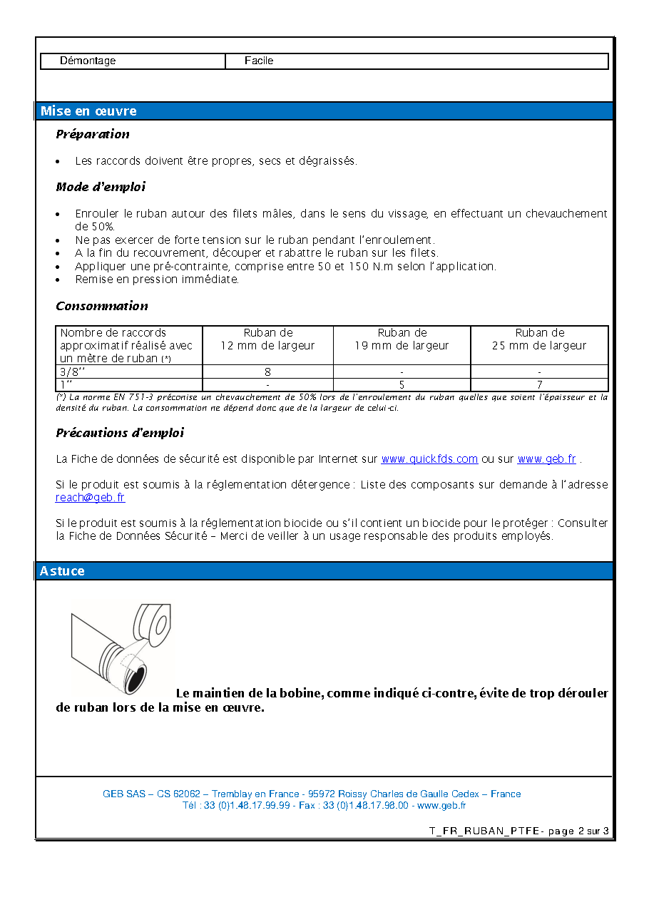 Fiche technique fournisseur