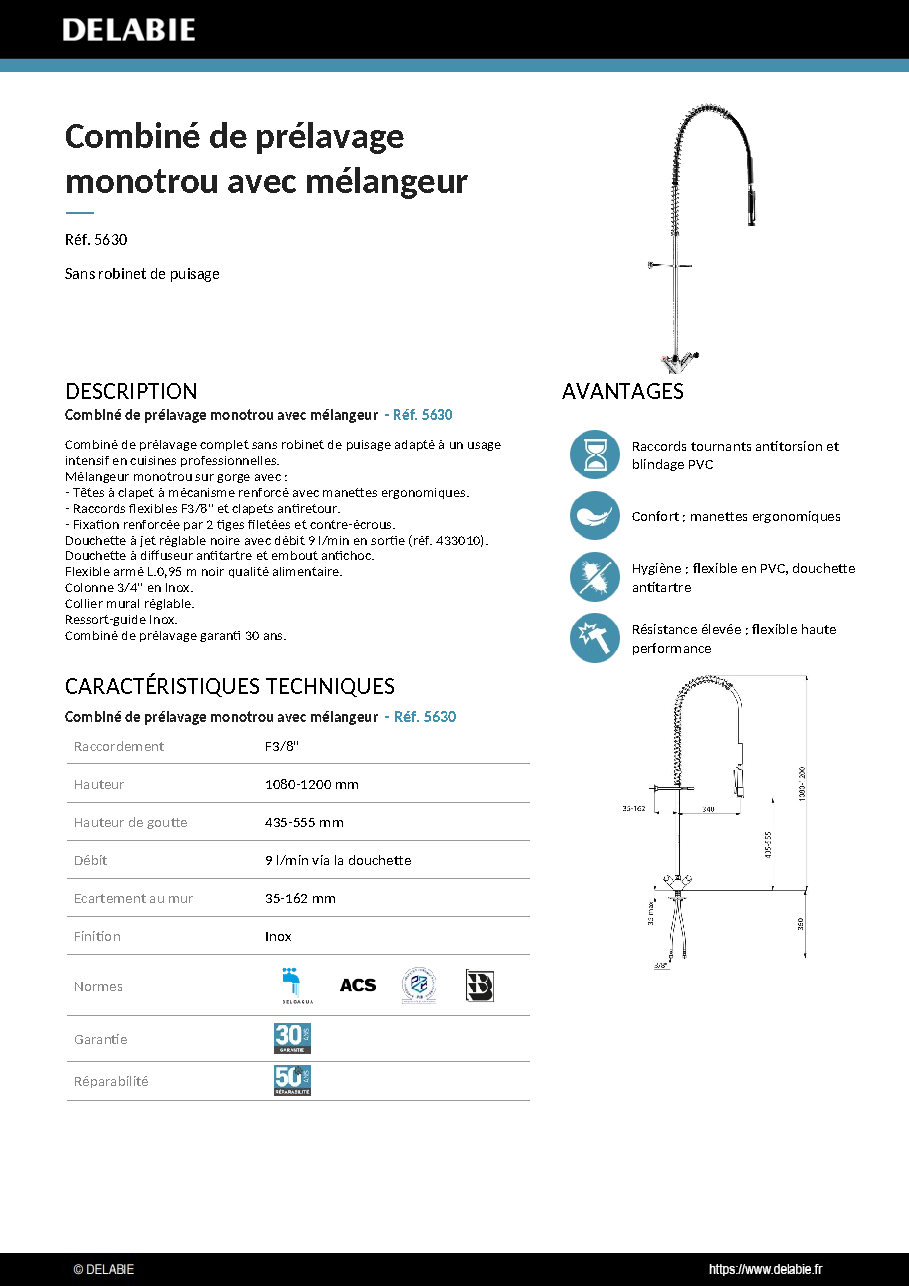 Fiche technique fournisseur