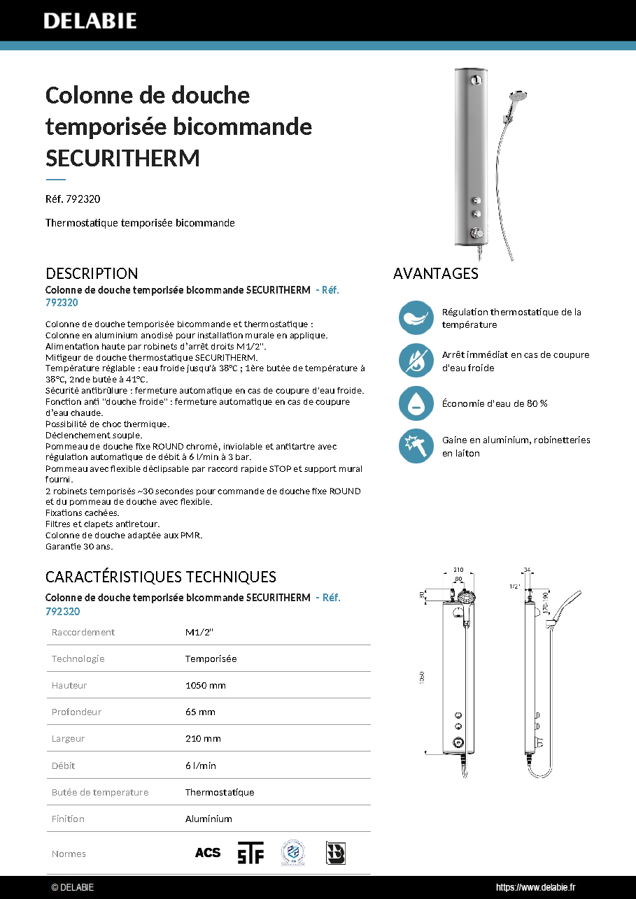Fiche technique fournisseur