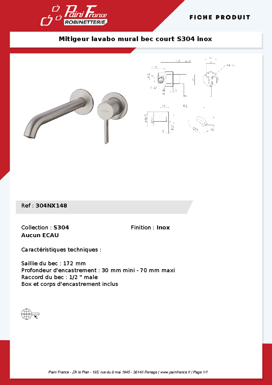 Fiche technique fournisseur