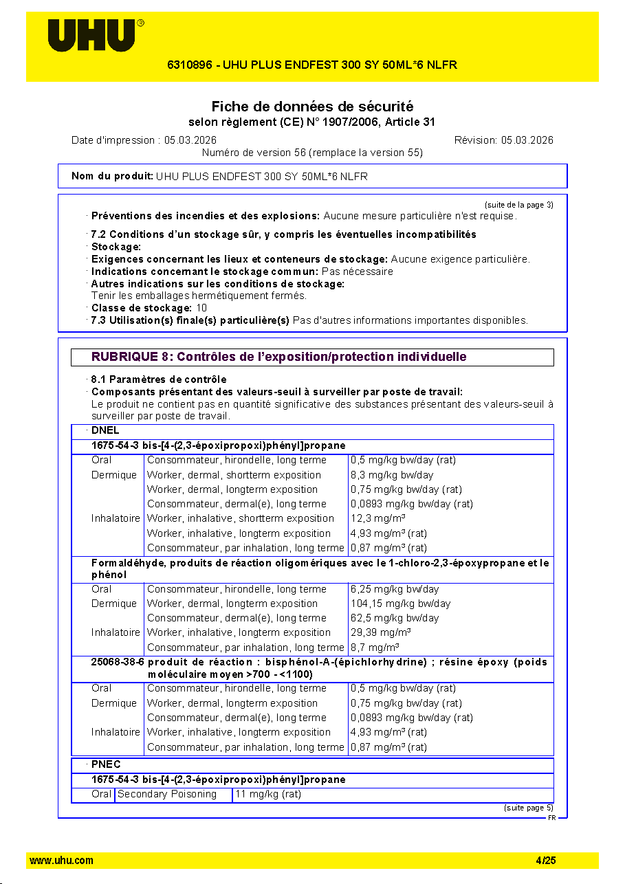 Fiche technique fournisseur