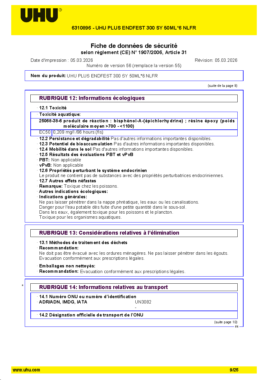 Fiche technique fournisseur