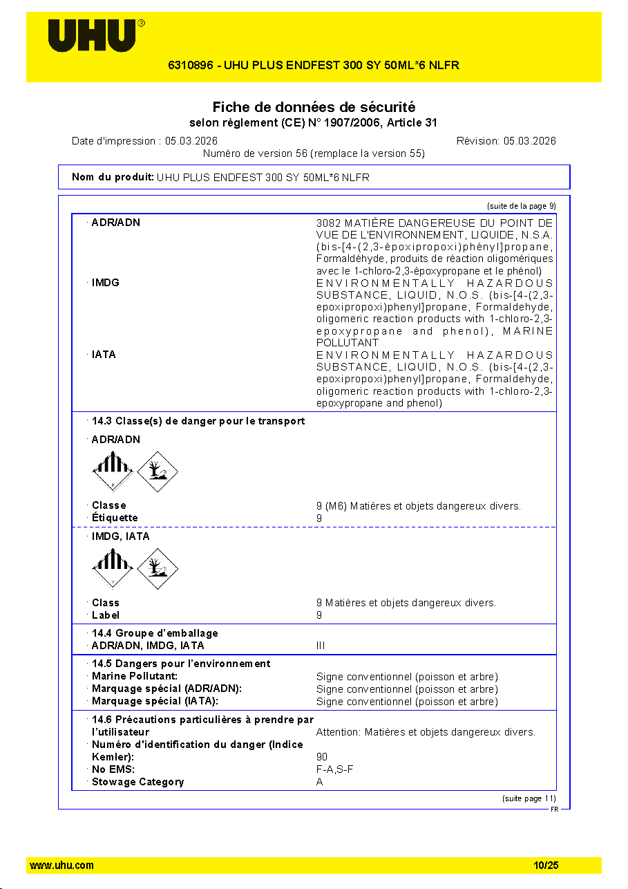Fiche technique fournisseur