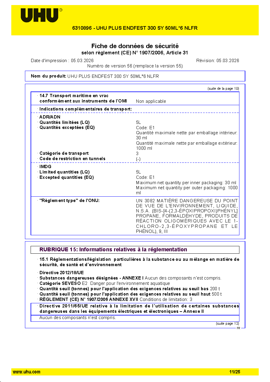 Fiche technique fournisseur