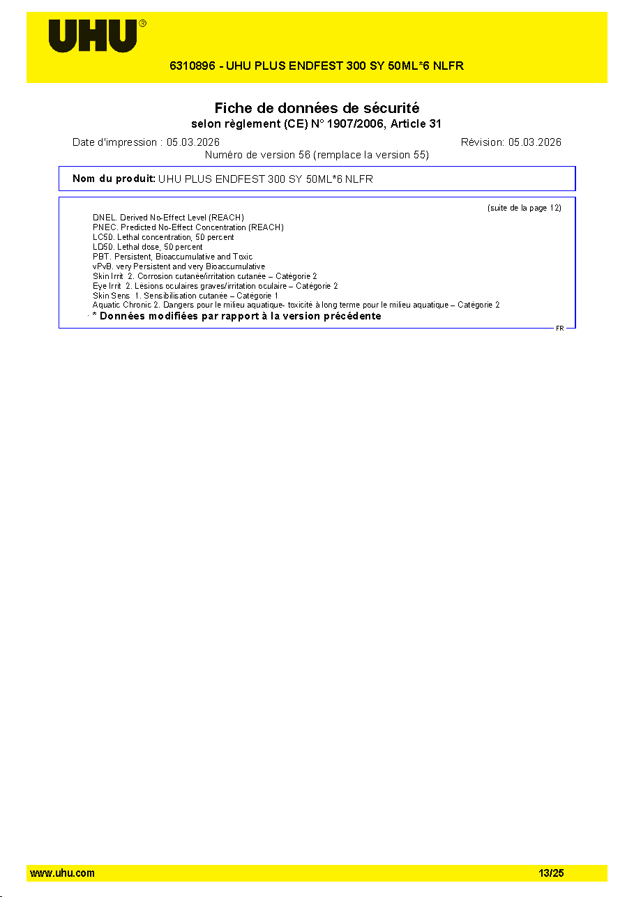 Fiche technique fournisseur