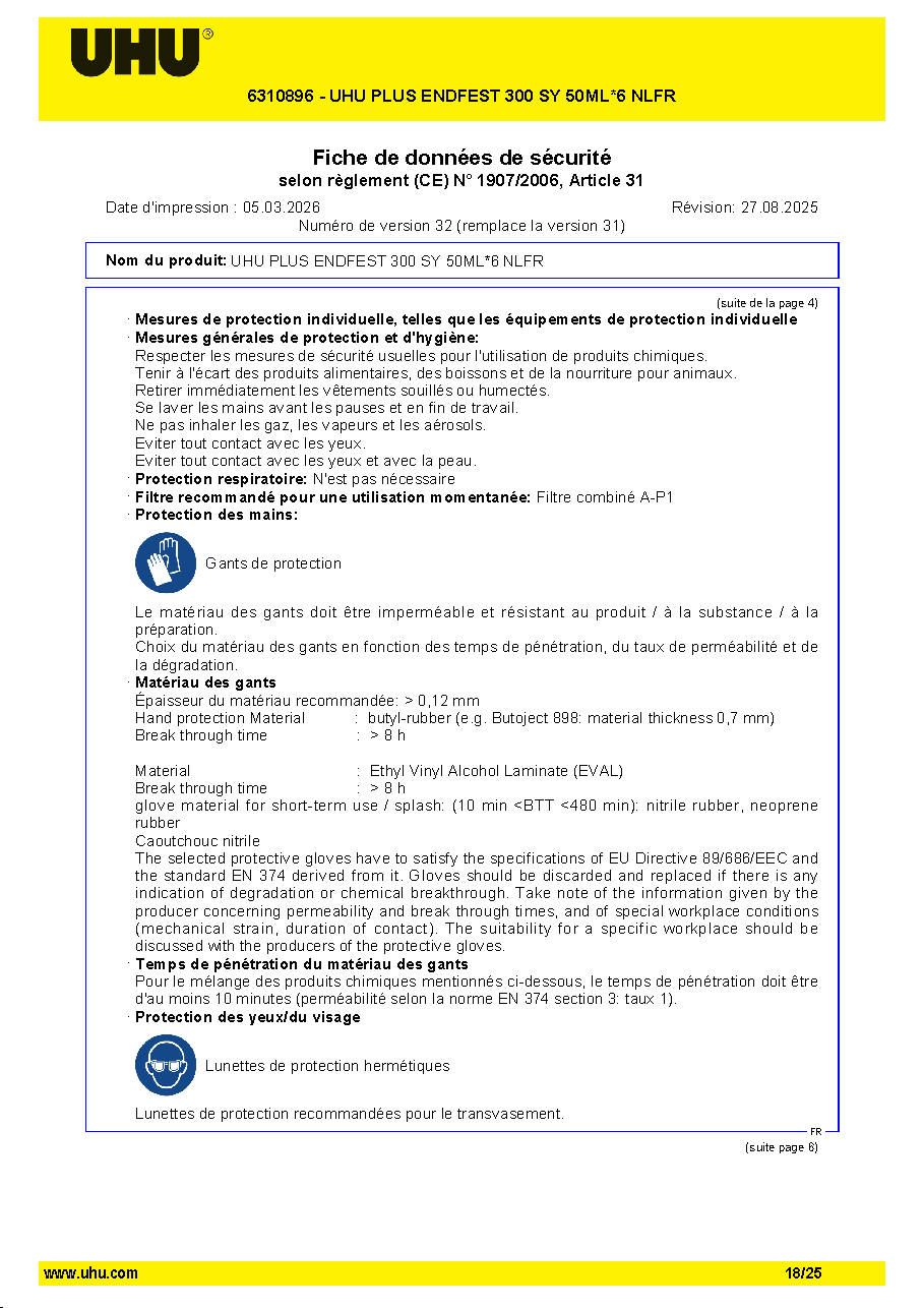 Fiche technique fournisseur