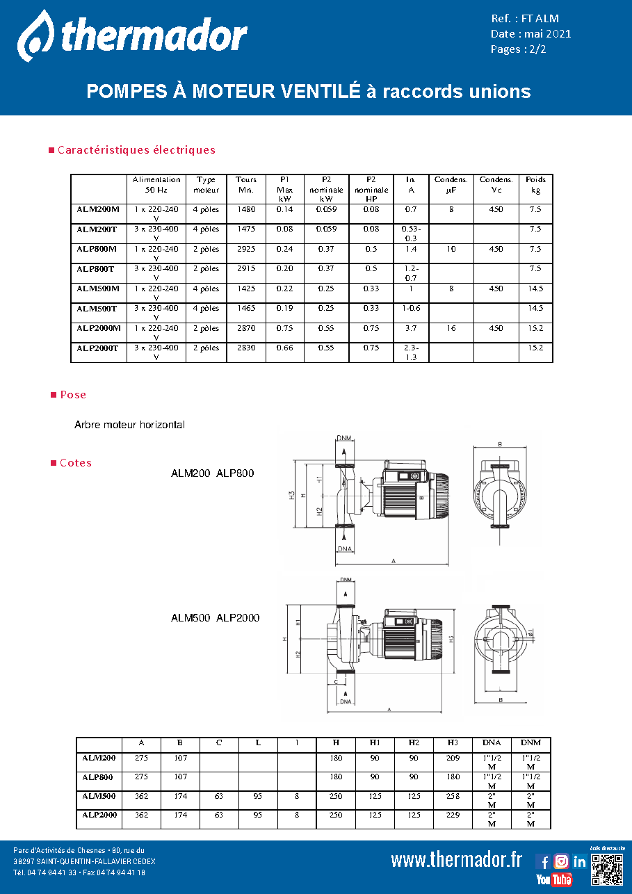 Fiche technique fournisseur