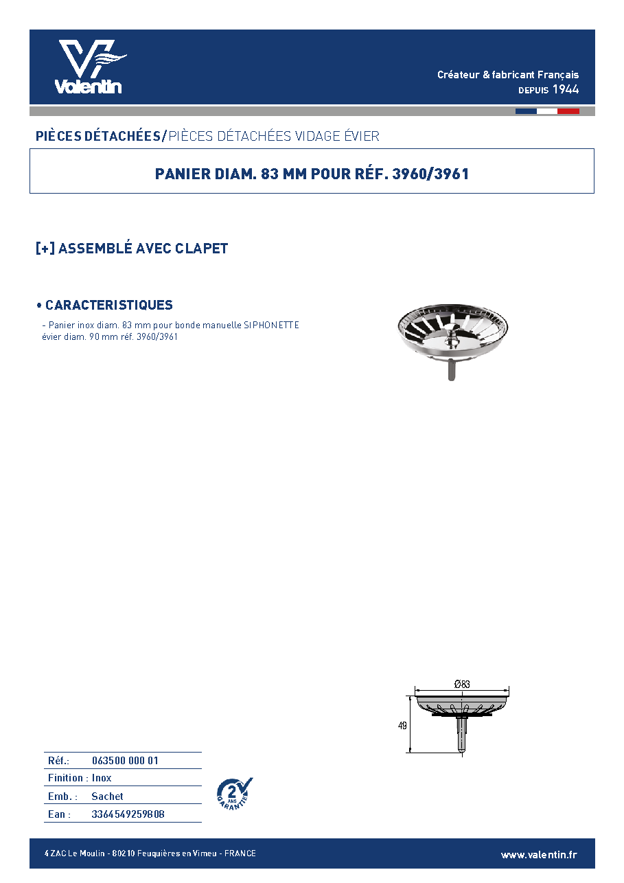 Fiche technique fournisseur