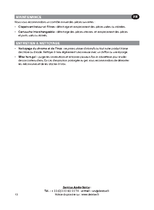 Fiche technique fournisseur
