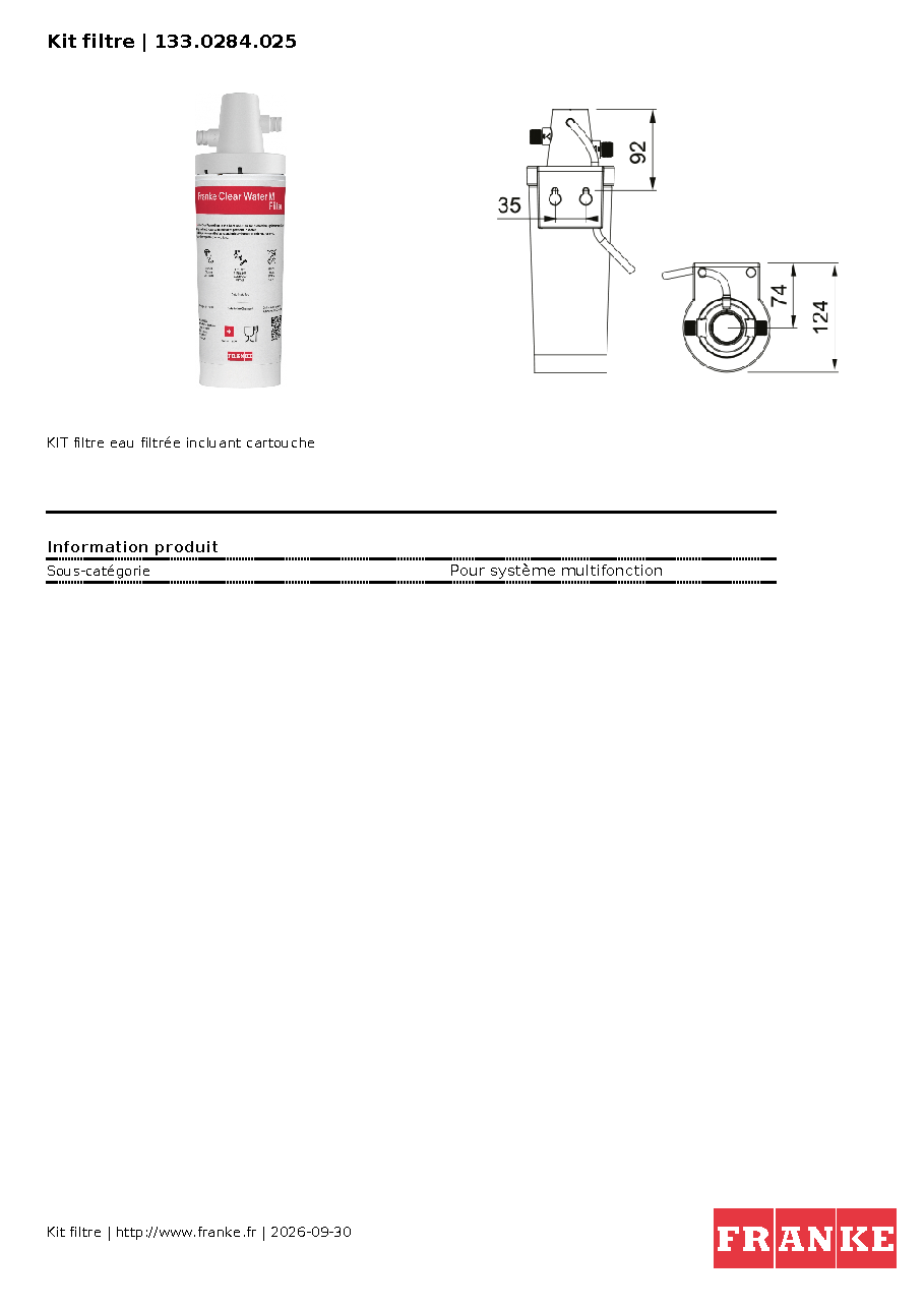 Fiche technique fournisseur